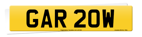 Registration number GAR 20W